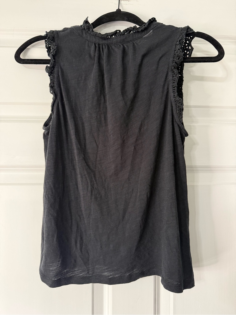 Boden Black Aria Broderie Trim Vest Tank - Picture 7 of 7